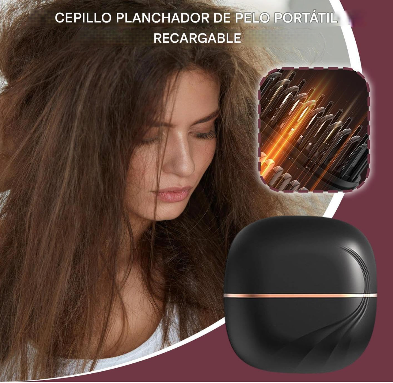 Mini Plancha de pelo con 3 temperaturas