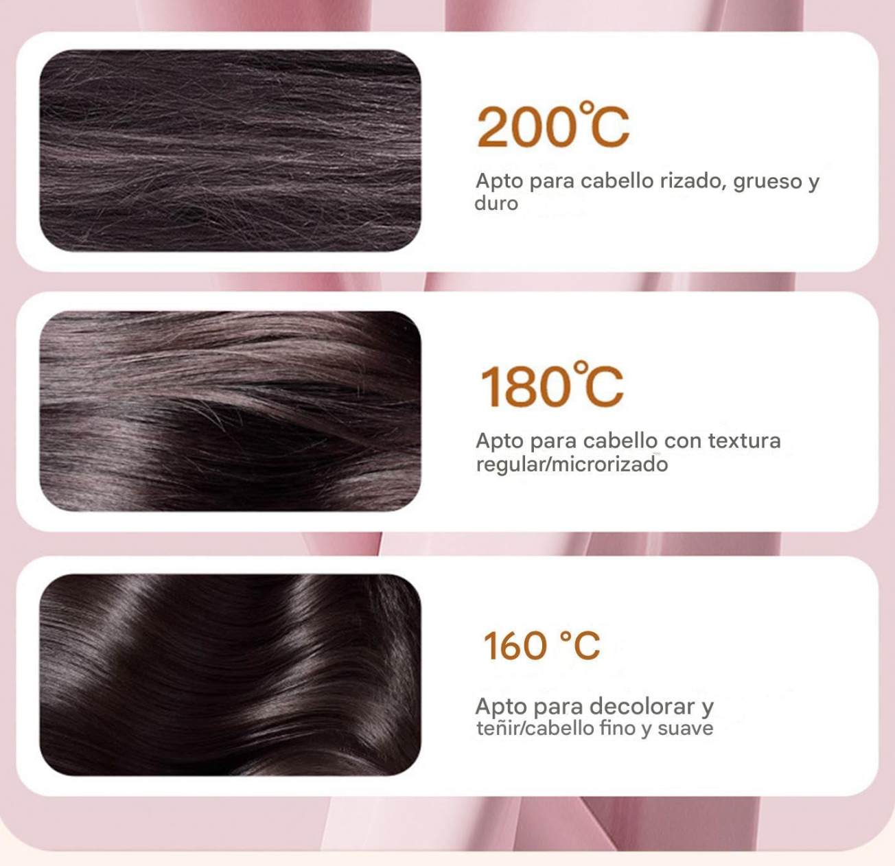 Mini Plancha de pelo con 3 temperaturas